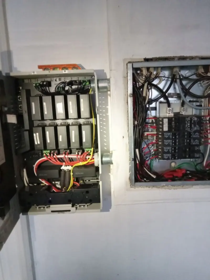 Electrical panel upgrade completed for Security Camera Wiring in Blythewood